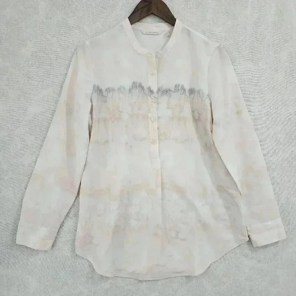 Soft Surroundings Tops - Soft Surroundings Henley Long sleeve Tie dye Chiffon Blouse Size M 8555P